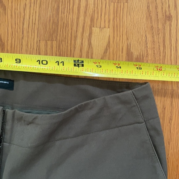 INC Army Green Straight Leg Ankle Pants Size 8 - Picture 6 of 10